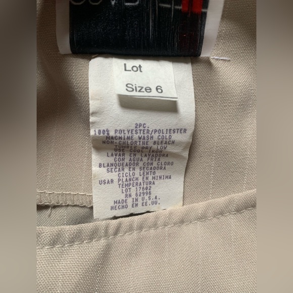 Vintage 90s Scarlett 2-Piece Ivory Dress Sz 6 100% Polyester PreOwned Made US - Picture 14 of 16